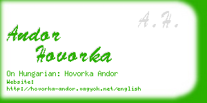 andor hovorka business card